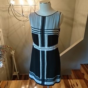 Max Studio Size Large Black & Cream Sheath Dress